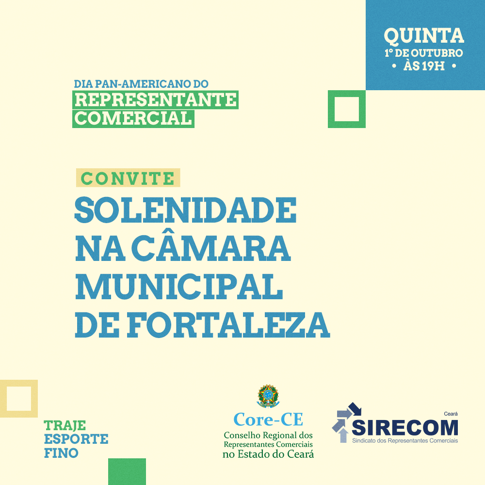 Core-CE e SIRECOM Ceará celebram Dia Pan-Americano do Representante Comercial nesta quinta (01)
