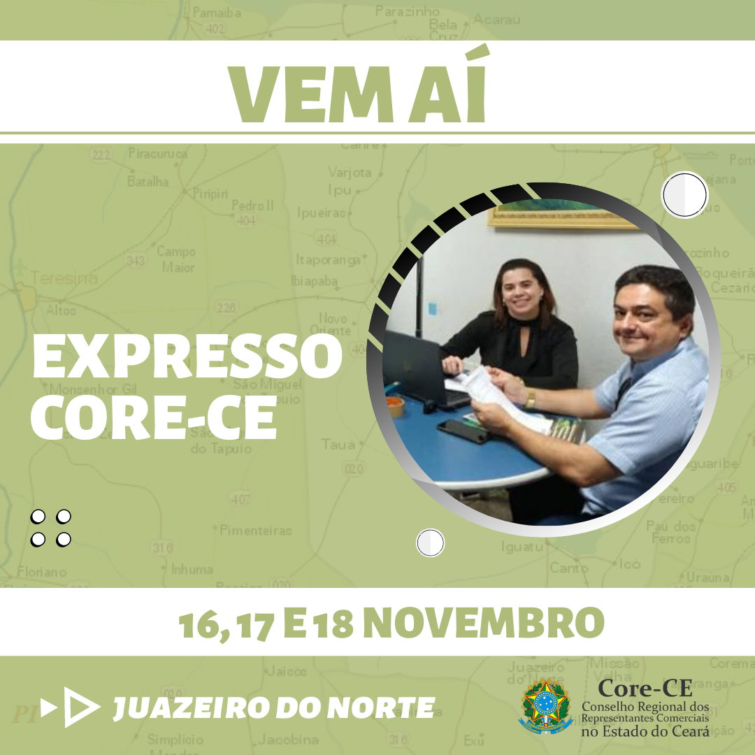 Atendimento itinerante “Expresso Core-CE” chega a Juazeiro do Norte no próximo dia 16 de novembro