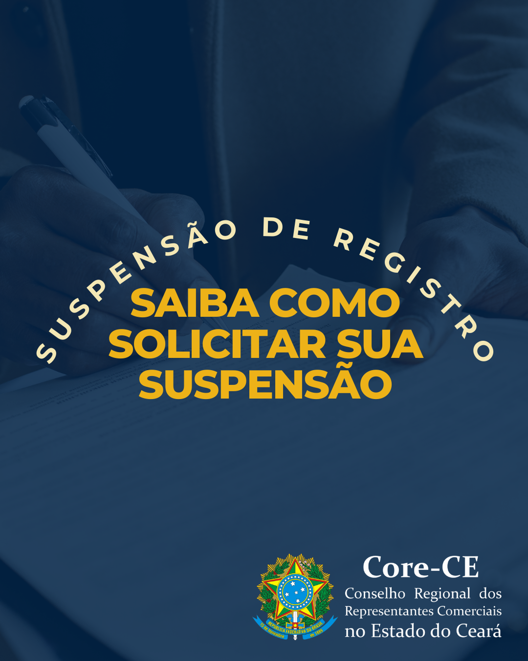 Paralisação temporária da atividade de representação comercial requer pedido de suspensão no Core-CE