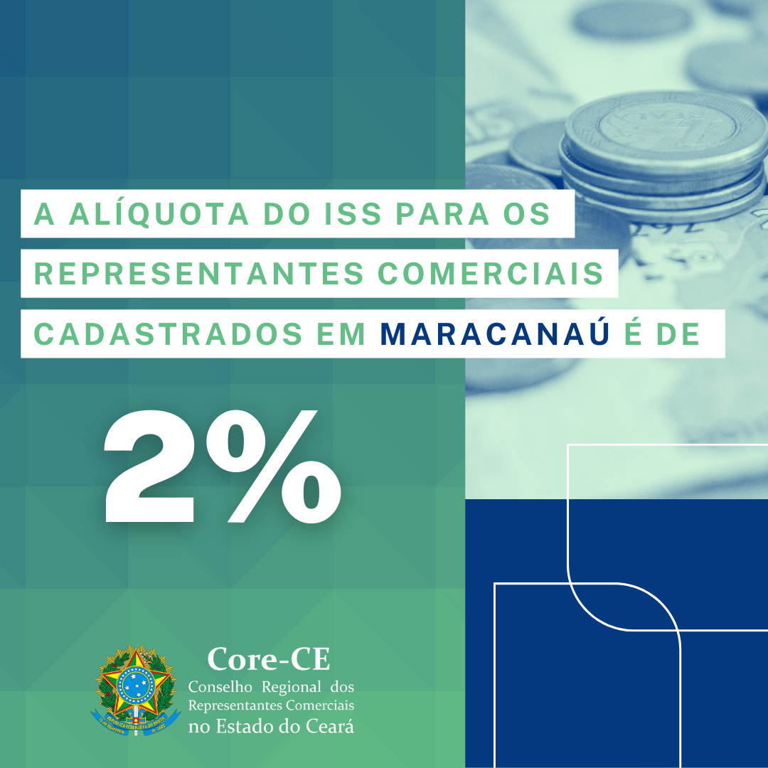 Alíquota do Imposto sobre Serviços (ISS) para Representantes Comerciais em Maracanaú é de 2%