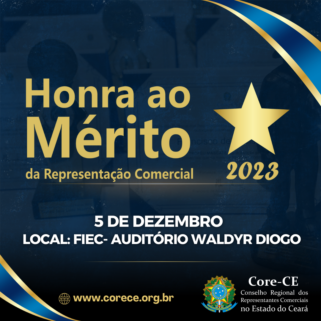 Core do Ceará homenageia profissionais da representação comercial no próximo dia 5 de Dezembro